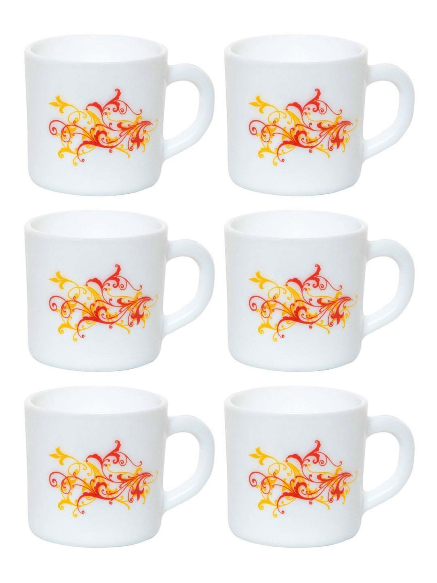 Cello Dazzle Stella Multicolor Glass Coffee Mug (0.18 L) - Set of 6
