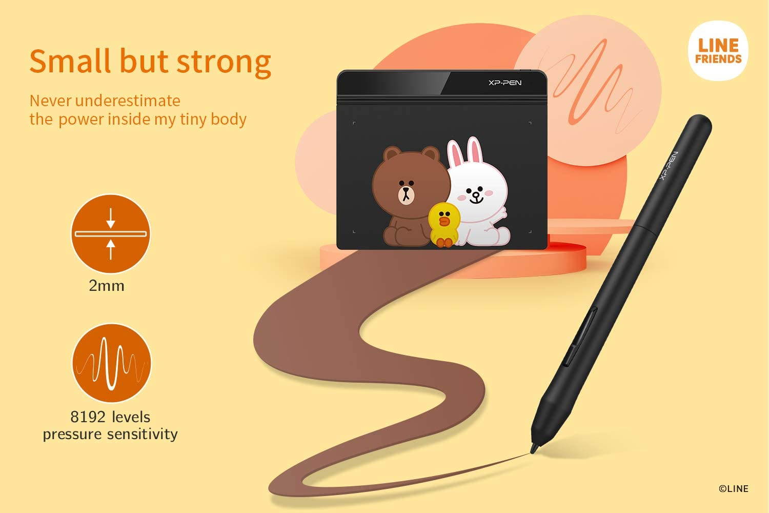 XP-PEN OSU Tablet StarG640 Digital Drawing Pad Line Friends Edition Digital Tablet for Online Teaching Remote Work E-Learning OSU Game and Digital Signature