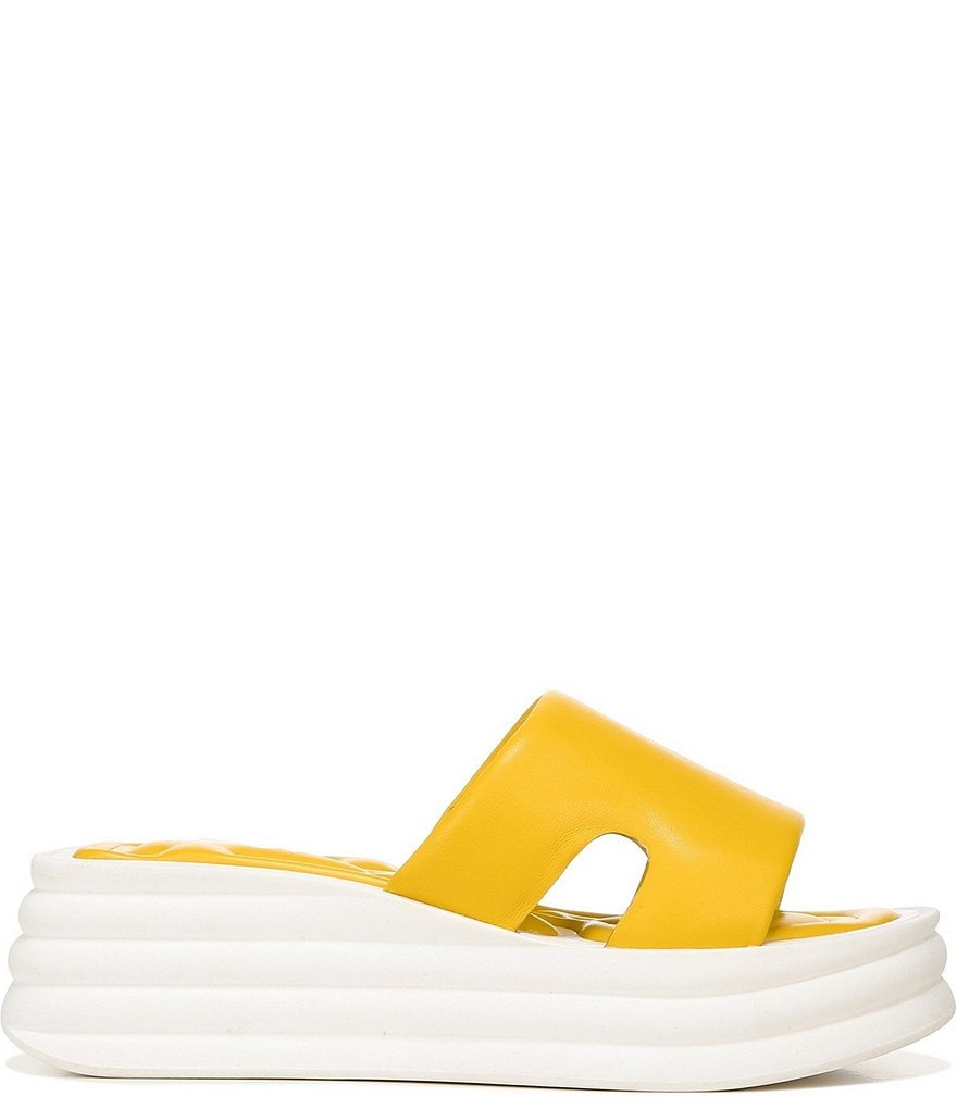 Sarto by Franco Sarto Vina Leather Puff Platform Wedge Slides