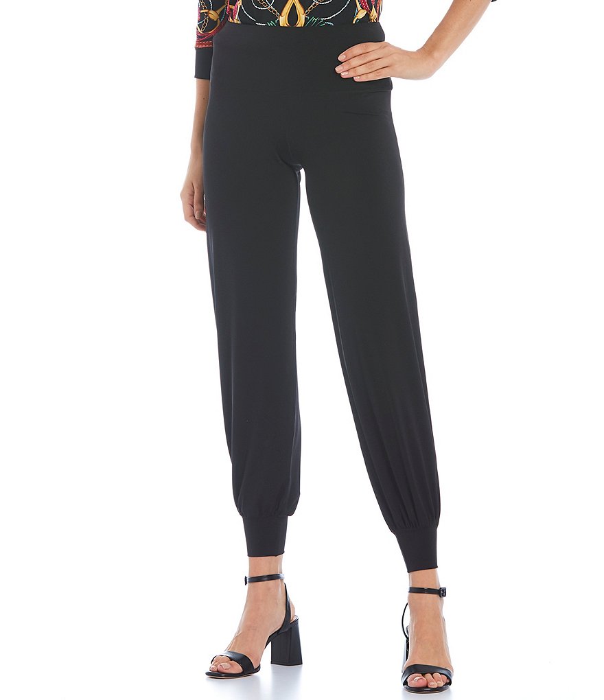 Eva Varro Solid Knit Jersey Banded Hem Pull-On Harem Pants