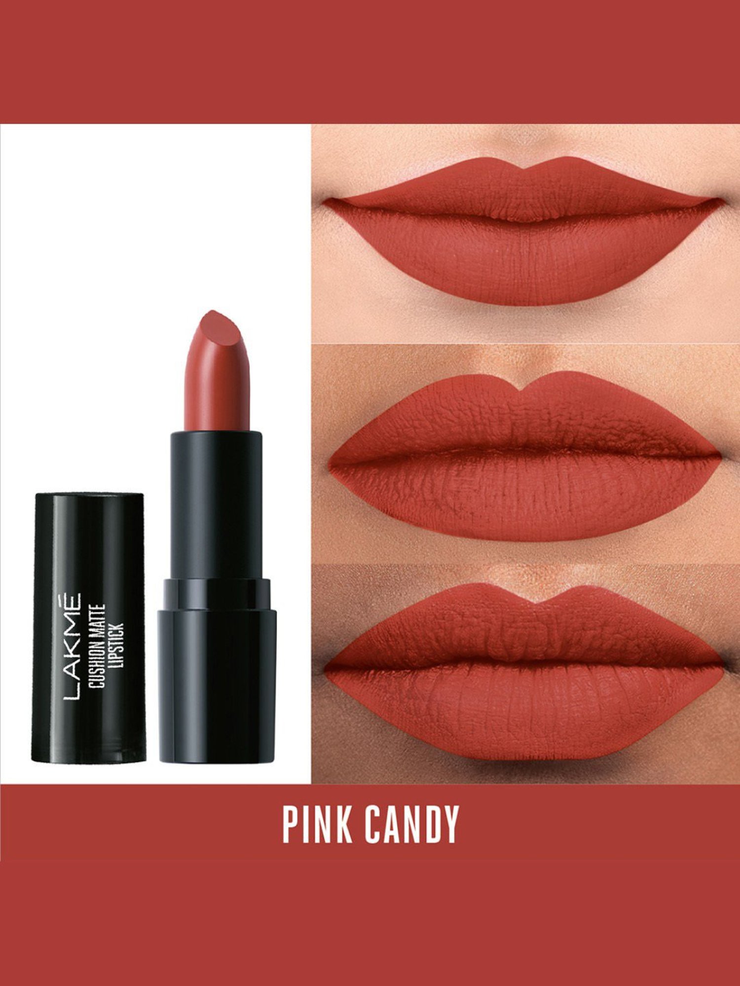 Lakme Cushion Matte Lipstick Pink Candy - 4.5 gm