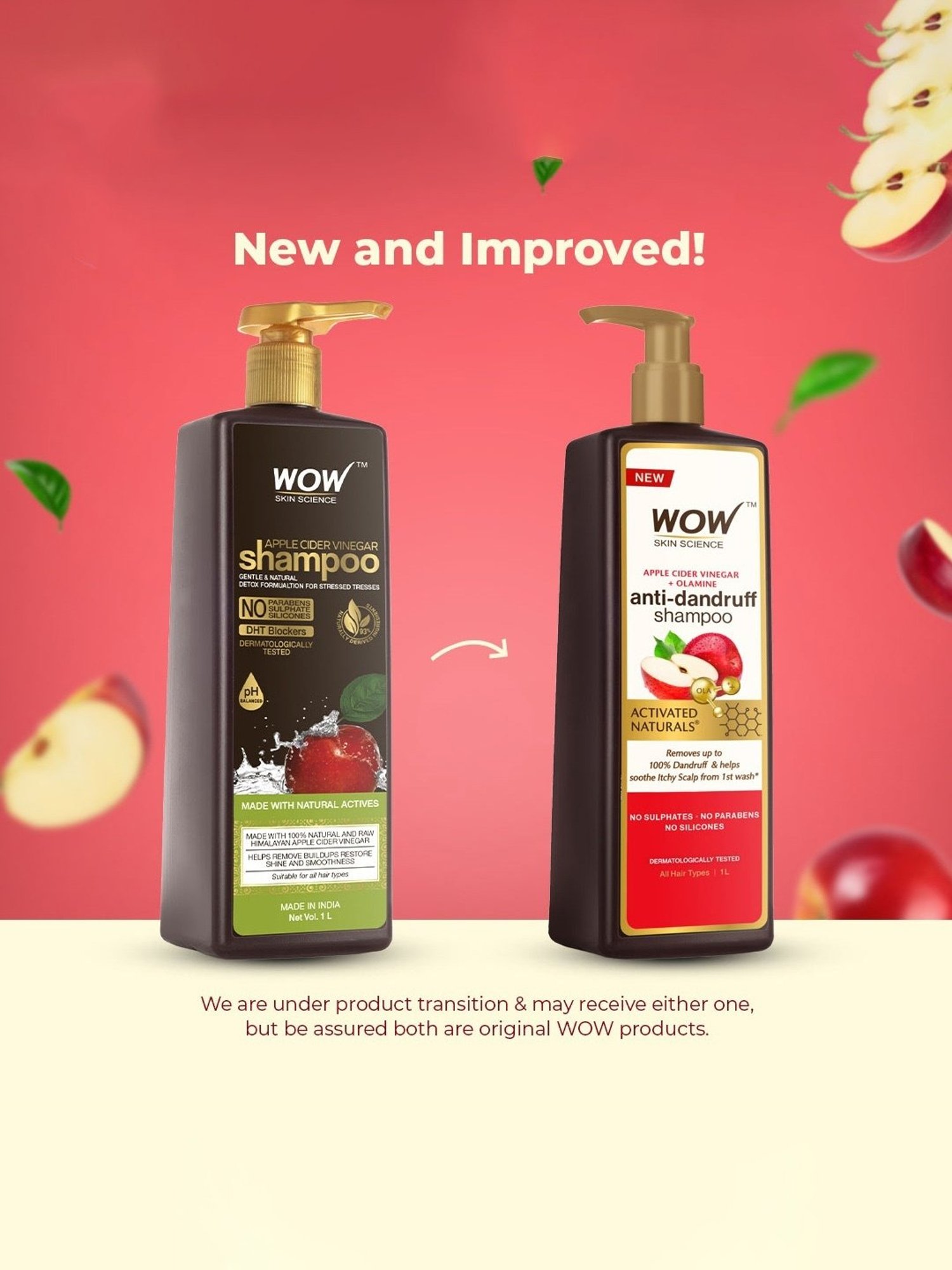 Wow Skin Science Apple Cider Vinegar Shampoo - 1000 ml