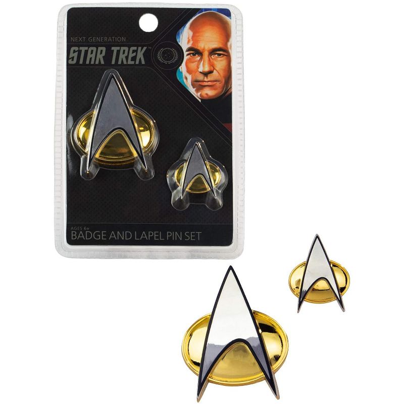 Quantum Mechanix Star Trek The Next Generation Communicator Badge and Lapel Pin Set