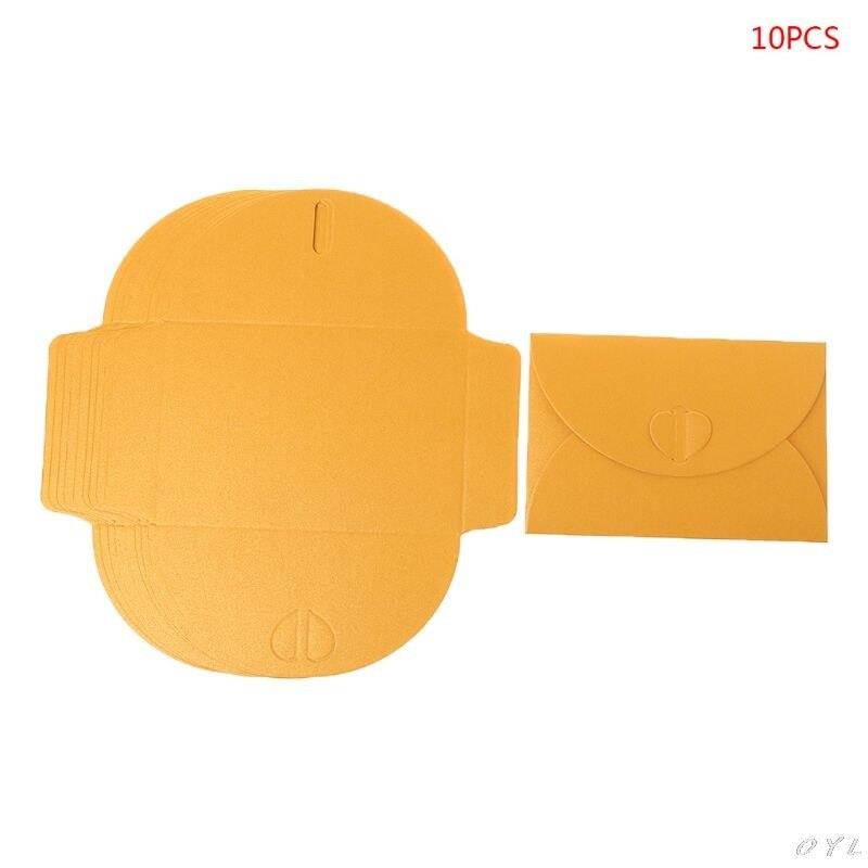 10pcs Blank Mini Heart Buckle Retro Paper Envelopes Wedding Party Invitation Envelope For Letter Greeting Cards