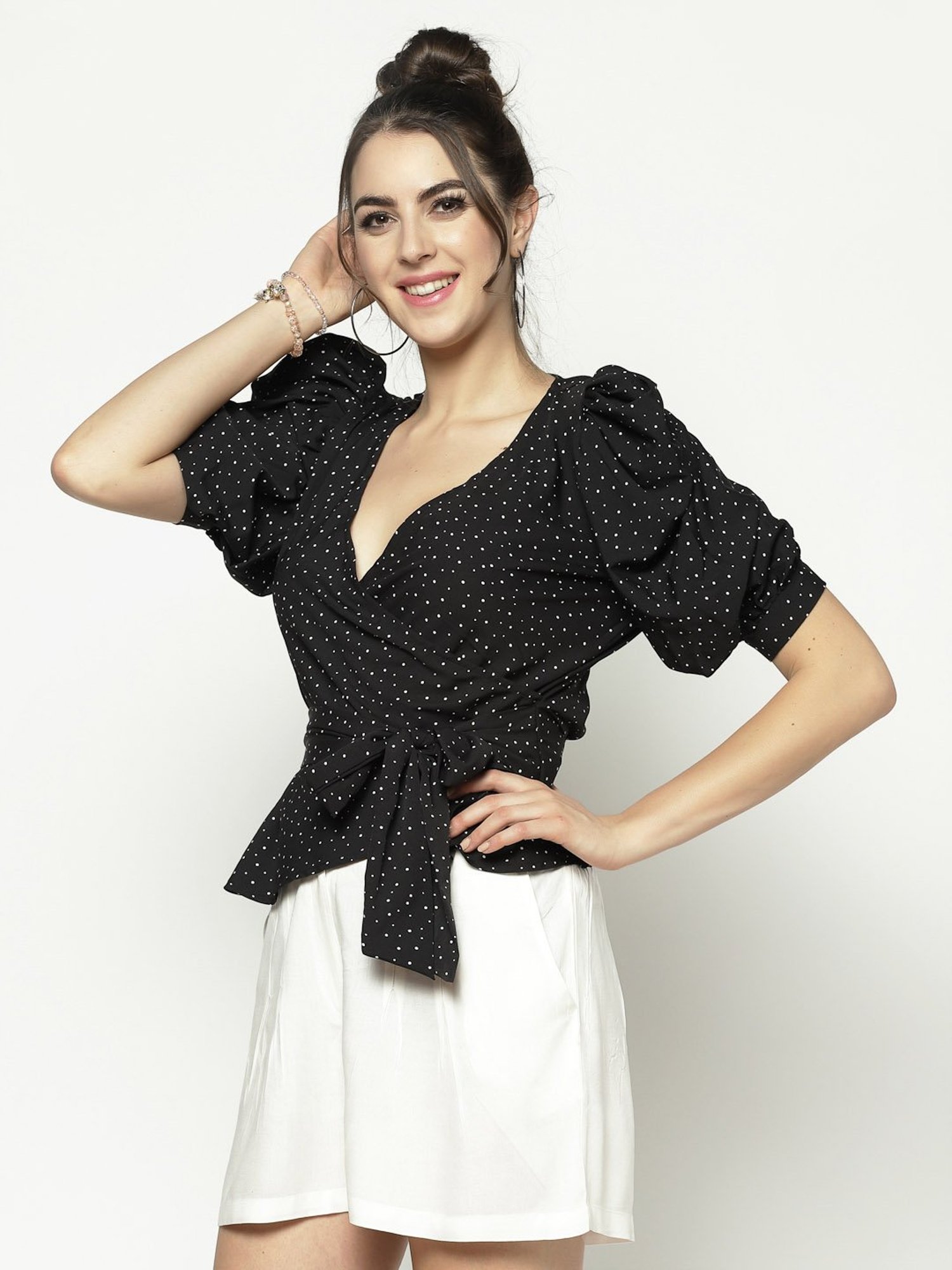 Sera Black Printed Top