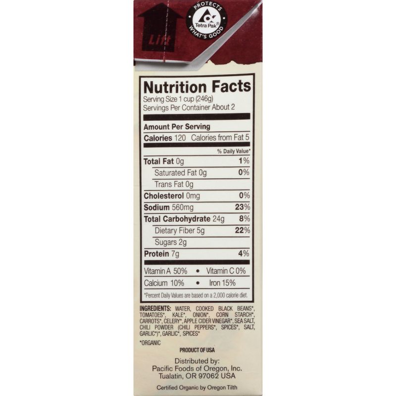 Pacific Foods Organic Spicy Black Bean & Kale Soup - 17oz