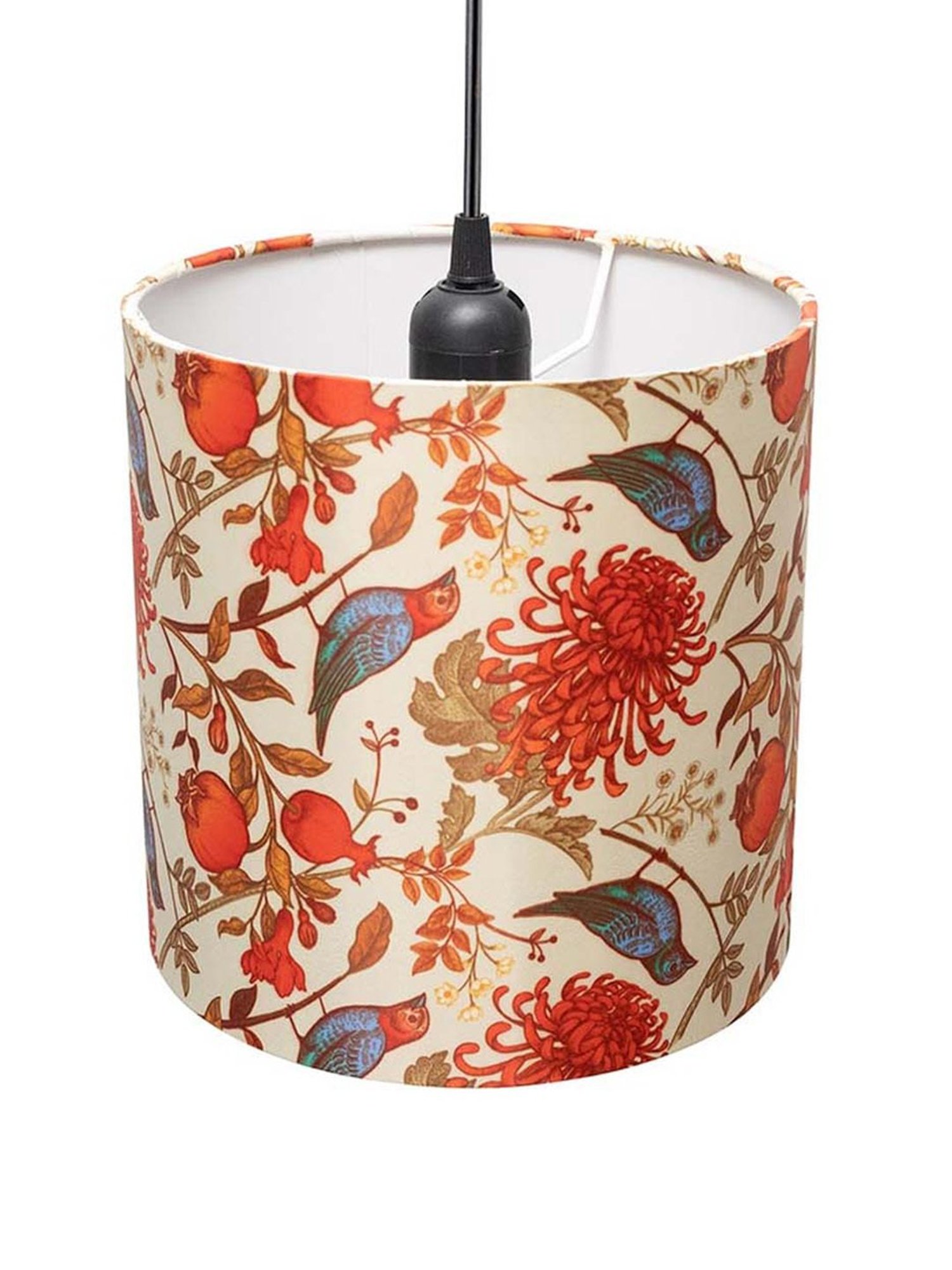 16" Glass/Metal Jasmine Tiffany Style Semi Flush Mount (Includes Energy Efficient Light Bulb) Cream - JONATHAN Y