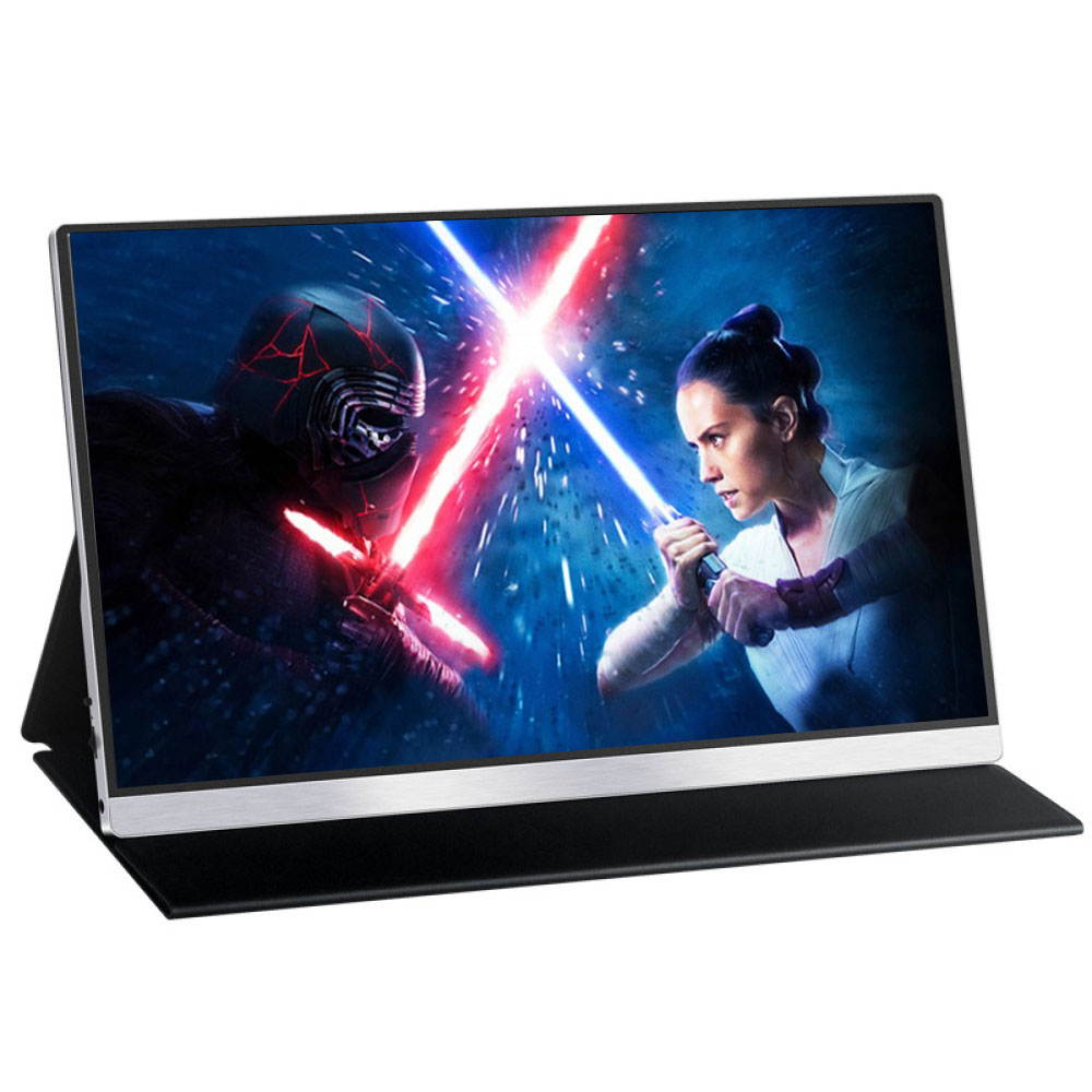 Portable Display HD Eye Protection PS4 Switch xbox Mobile Phone Computer Notebook External Expansion Screen Metal Version 15.6-inch HDR Full Fit + 4K Touch + Leather Case