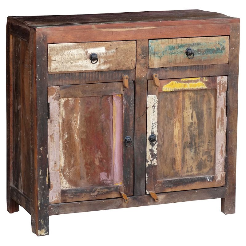 Reclaimed Wood 2-door Sideboard Cabinet - (33H x 35W x 18D )- Natural - Timbergirl