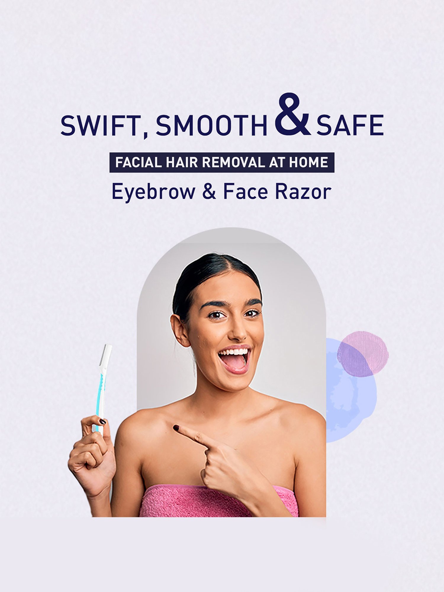 Sirona Precision Shave Eyebrow & Face Razor Turquoise White - Pack of 3