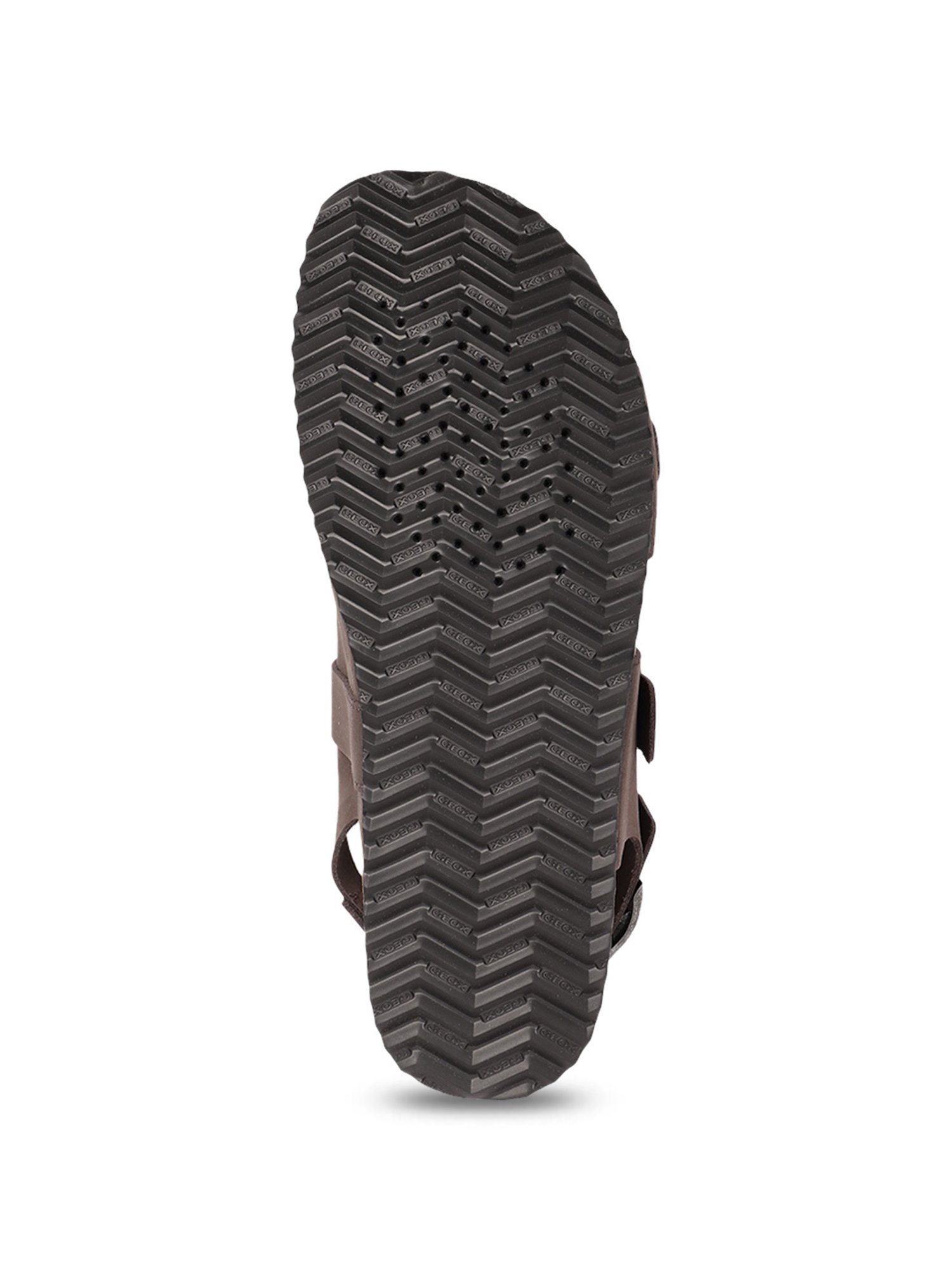 Geox Men's Ghita Coffee Leather Back Strap Sandals