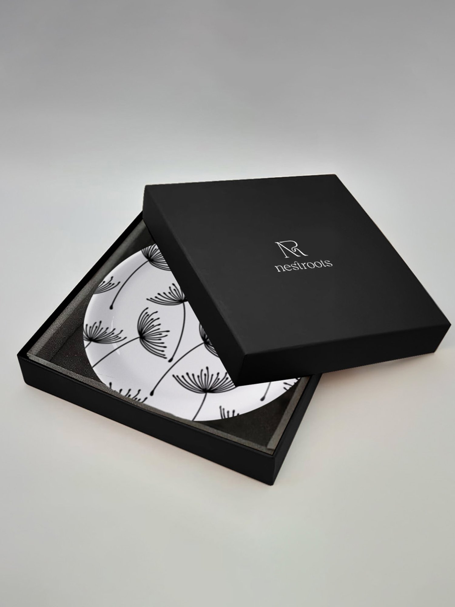 Nestroots Pen & Ink Poetry Black & White Porcelain Decorative Wall Plate