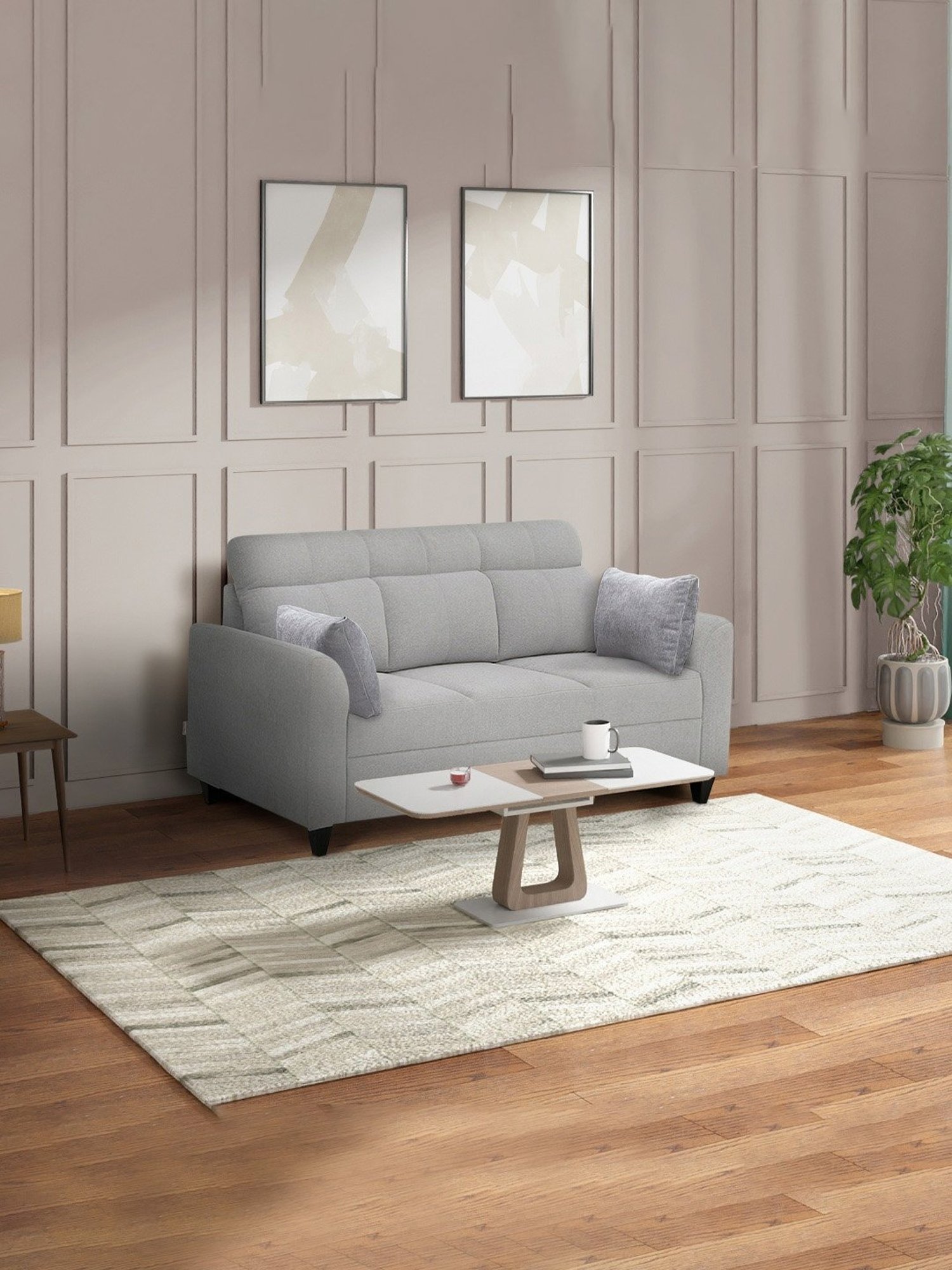 Queen Brady Convertible Sofa with Storage Gray - Serta