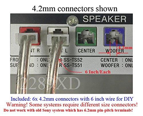 4.2mm Home Theater Speaker Wire Connectors(Plugs) for Select Sony Samsung Pioneer Toshiba etc. 6 PCs, 6 inch/Each;