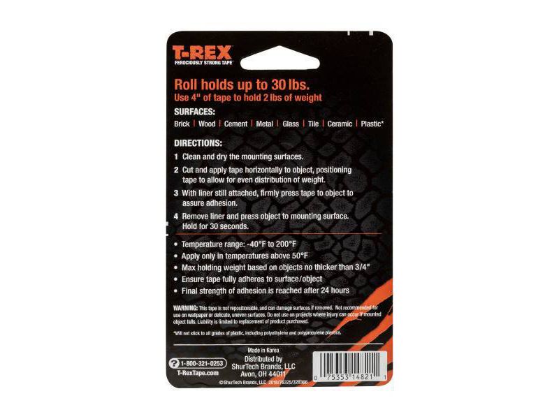 T-Rex 1'x60' Strong and Clear Mounting Tape Red