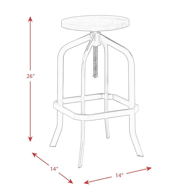 Court Adjustable Backless Barstool Brown - Picket House Furnishings