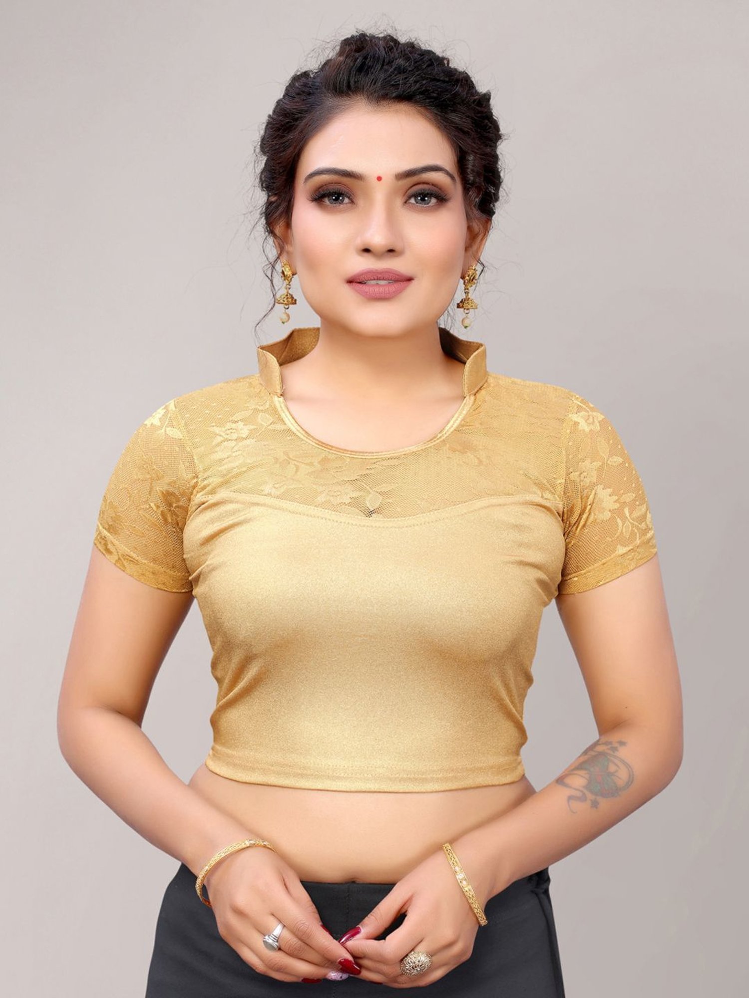 Salwar Studio Red Embroidered Blouse