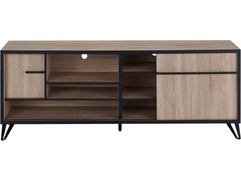 Furniture of America Evermore Modern Wood 70-Inch TV Stand in Natural Oak