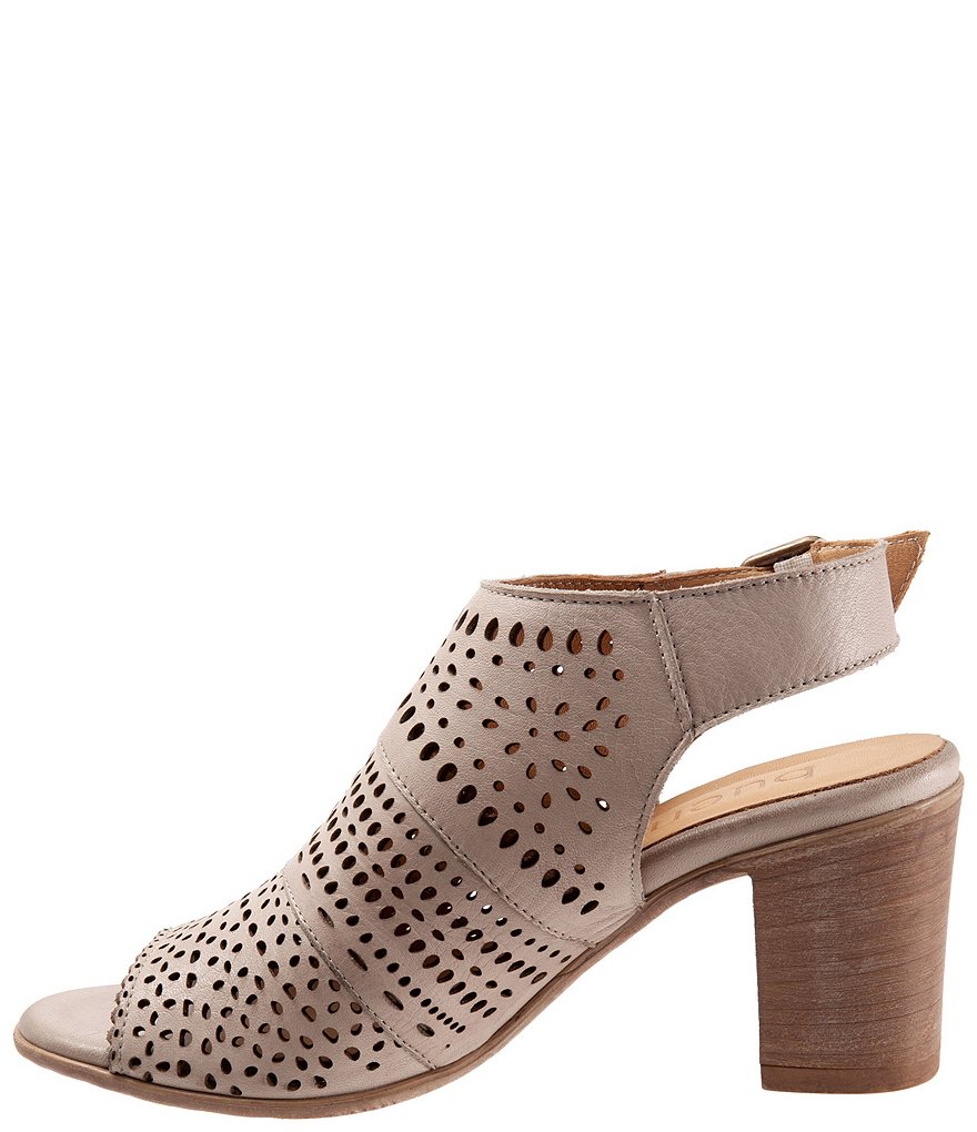 Bueno Upton Perforated Leather Block Heel Sling Sandals