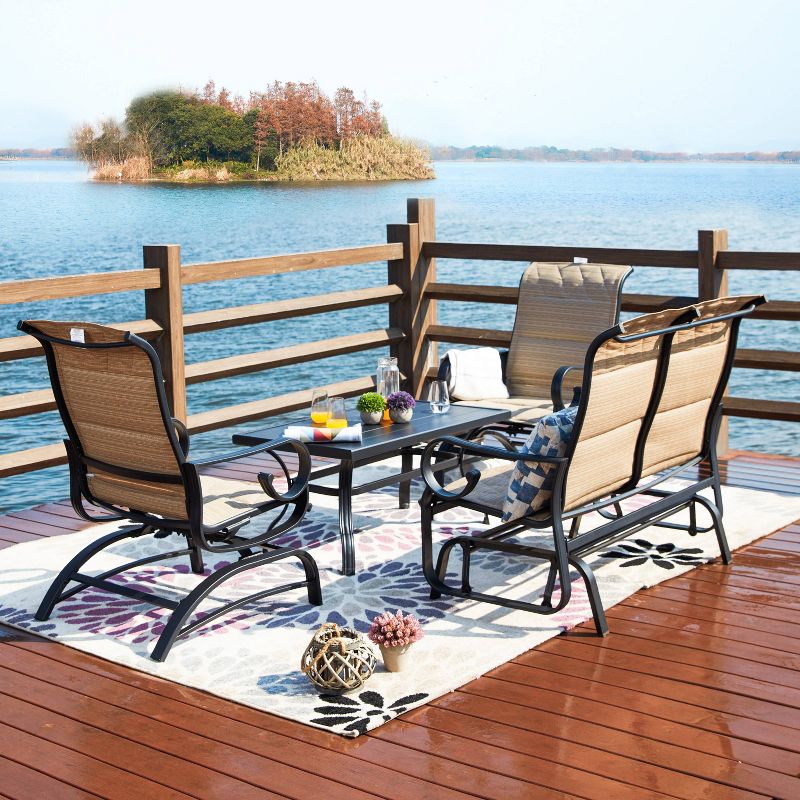 4pc Loveseat Glider Patio Seating Set - Patio Festival