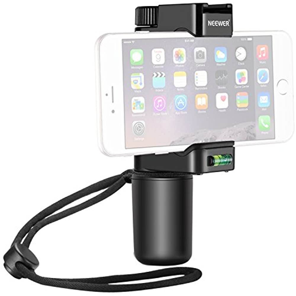 Neewer Smartphone Rig Filmmaker Grip Tripod Mount with Cold Shoe Mount and Width Adjustable Phone Clip Holder 2-3.6 inches/50-92mm for  iPhone11/11 Pro/11 Pro Max Samsung Galaxy for Mobile Photography