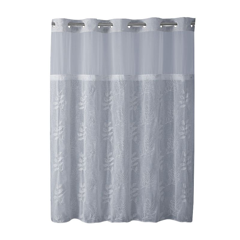 Palm Leaves Shower Curtain with Liner Blue - Hookless