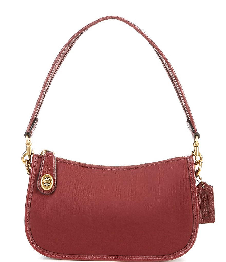 COACH Originals Swinger Nylon and Pebble Leather Shoulder Bag