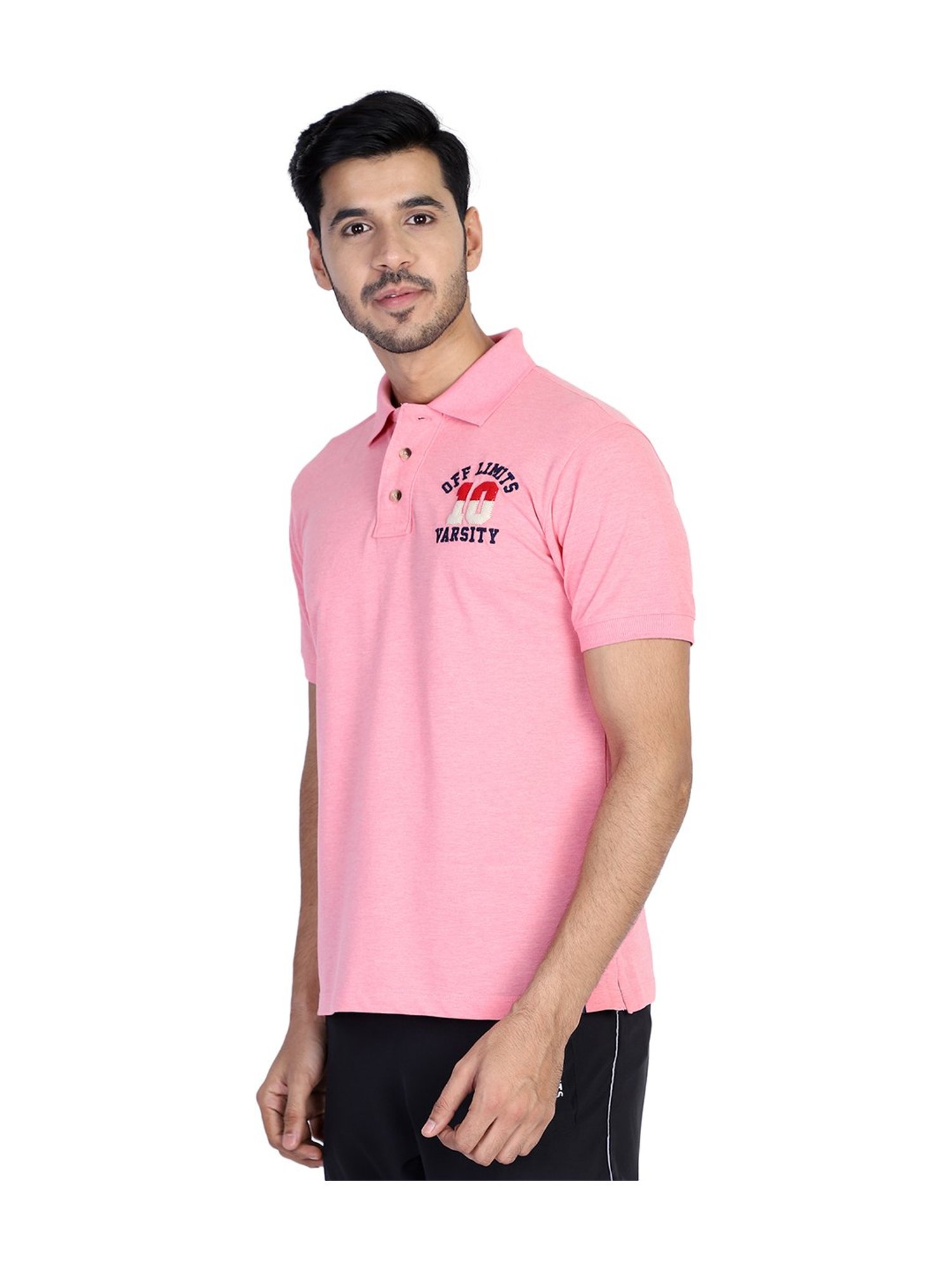 OFF LIMITS Pink Short Sleeves Polo T-Shirt