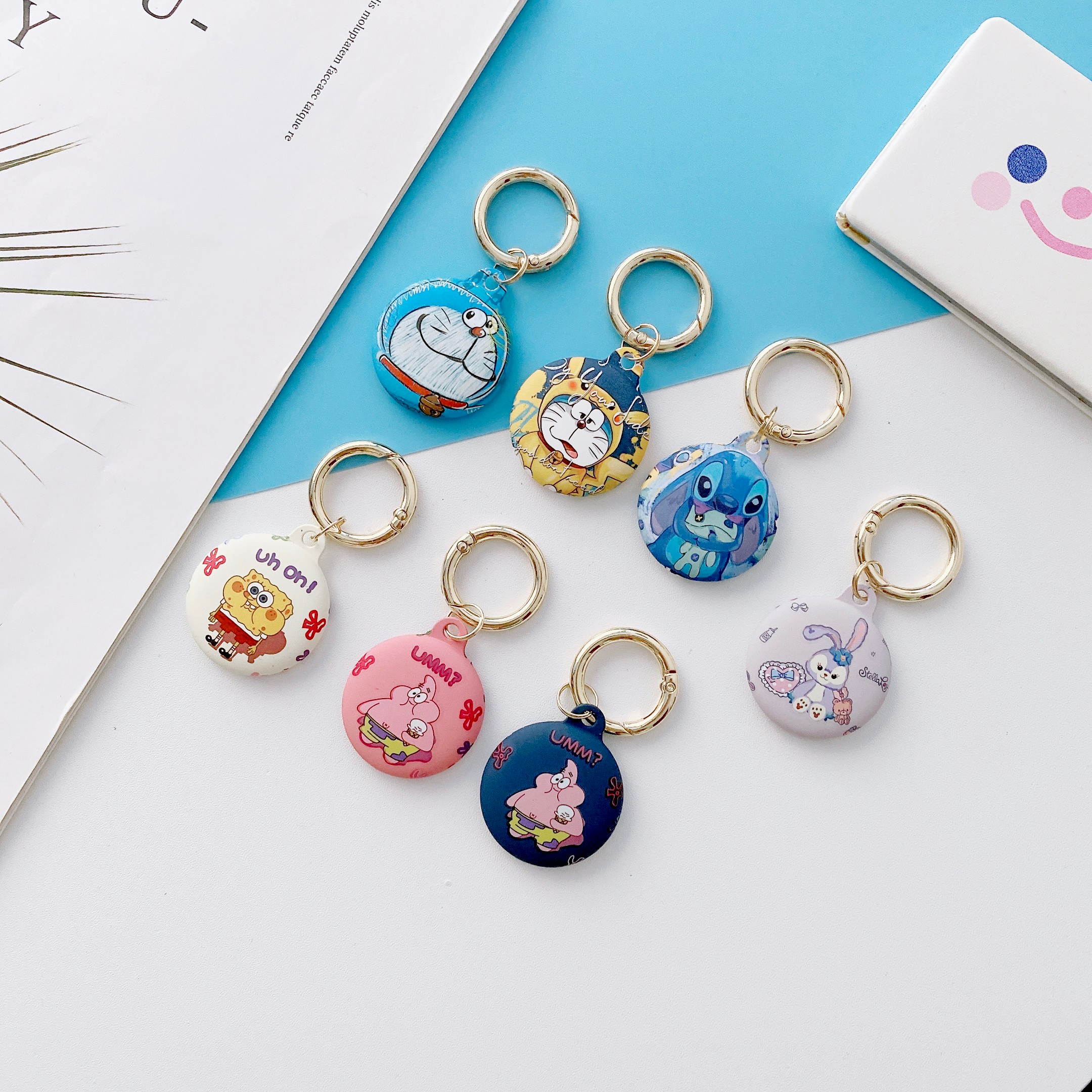 [6 PCS]Silicone Protective Case for AirTags, Tracker Lightweight Soft Protective Skin Cover Accessories Finder Holder with Key Chain Anti-Loss Design Compatible with Apple AirTags 2021