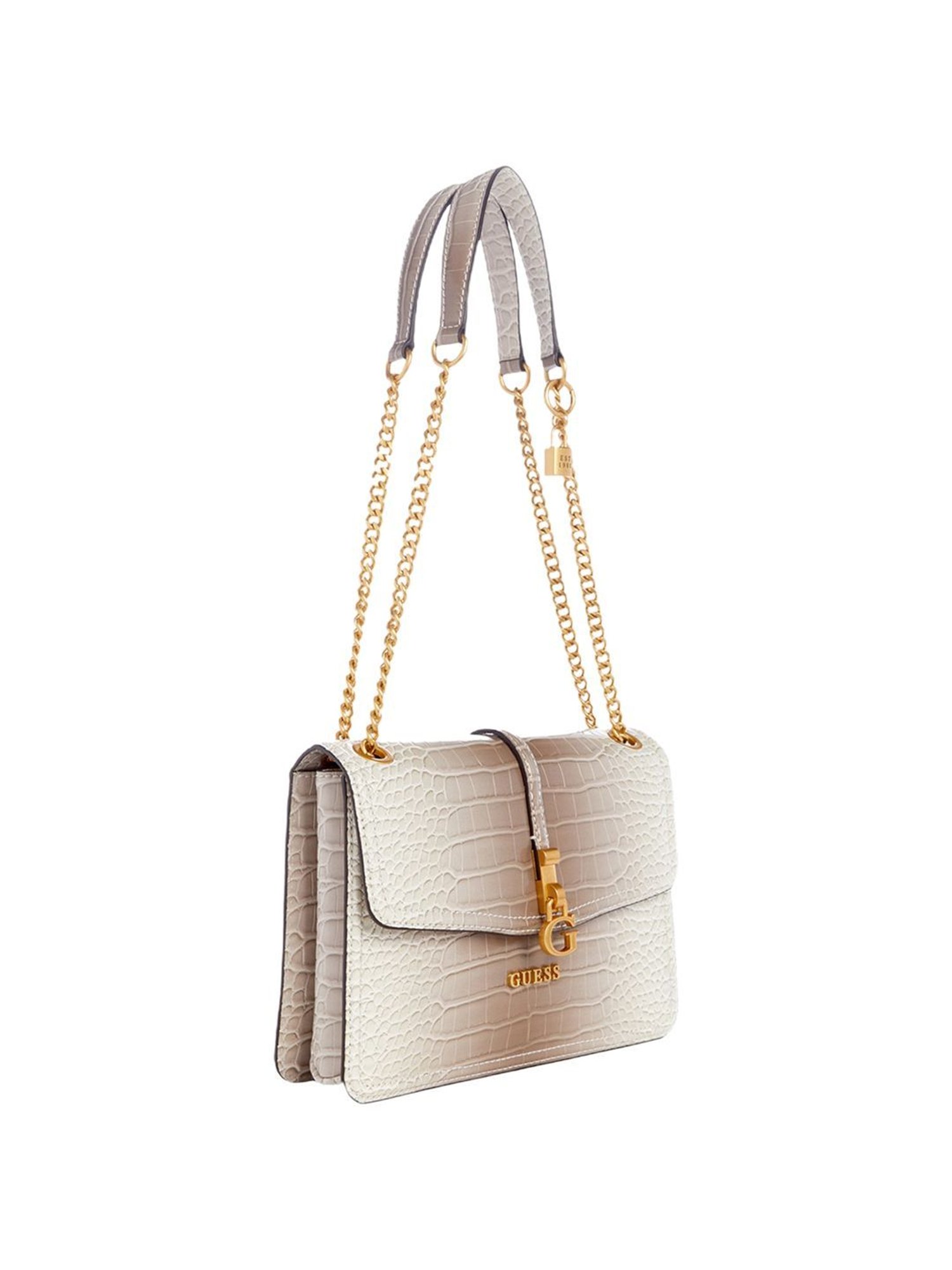 GUESS Grey Textured Shoulder Handbag