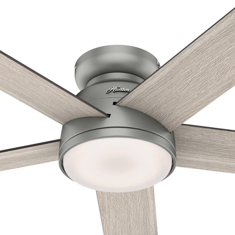 54" Romulus Low Profile Ceiling Fan with Remote Silver (Includes LED Light Bulb) - Hunter Fan