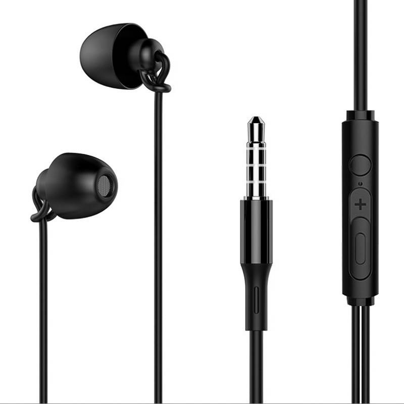 WJHH Sleep HiFi soft silicone ear side sleeping sound insulation is not pressure in-ear phones headphones with mic cable