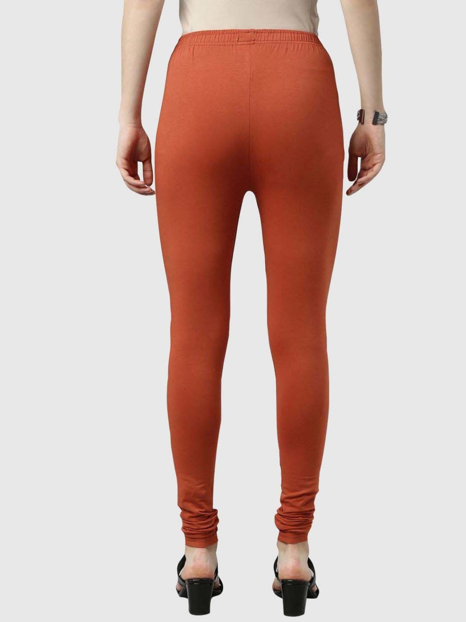 JCSS Beige & Purple Cotton Leggings - Pack Of 3