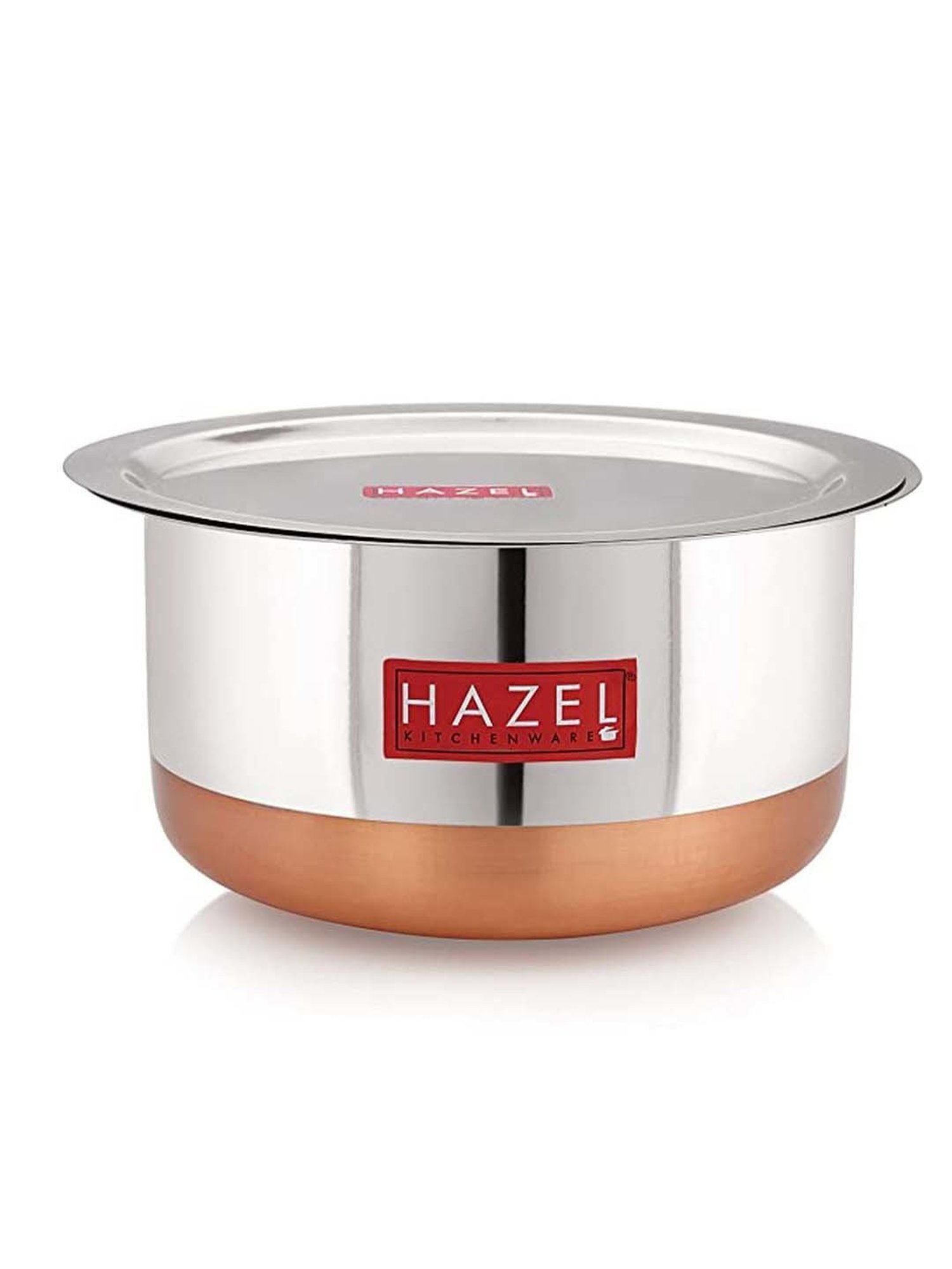 HAZEL Steel Copper Bottom Tope, Stainless Steel Tope Patila, Capacity 2400 ml