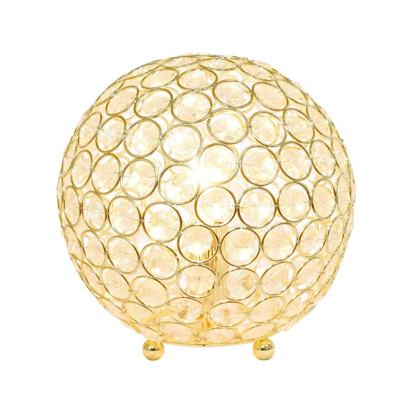 8" Crystal Ball Sequin Table Lamp Gold - Elegant Designs