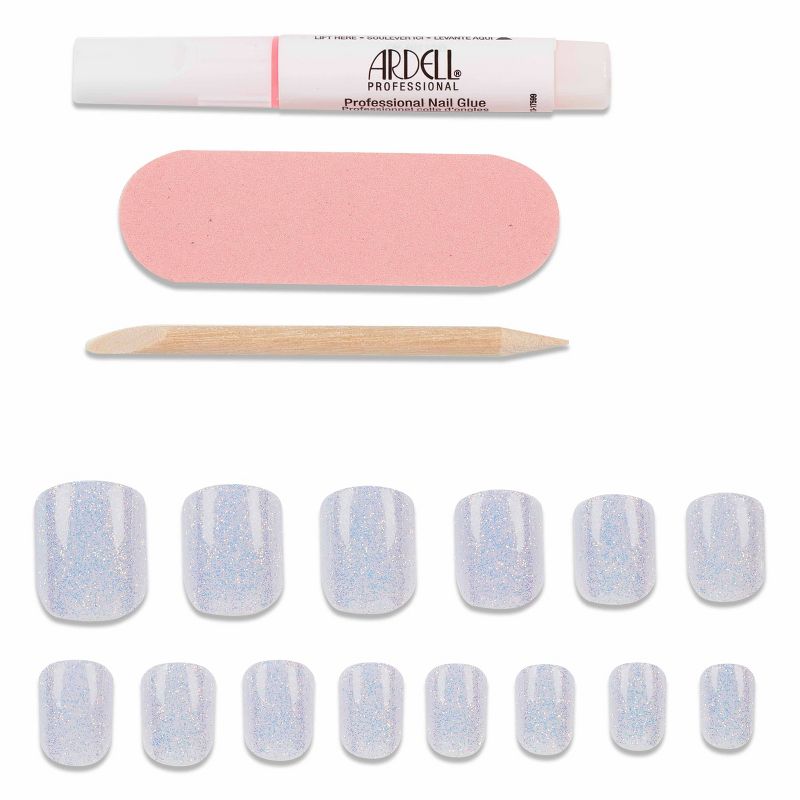 Ardell Nail Addict False Nails - Crystal Glitter - 24ct