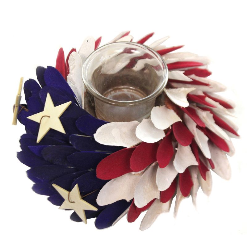 Home Decor 3.25" Americana Cupcake Votive Red White Blue Flag Patriotic  -  Candle Holders