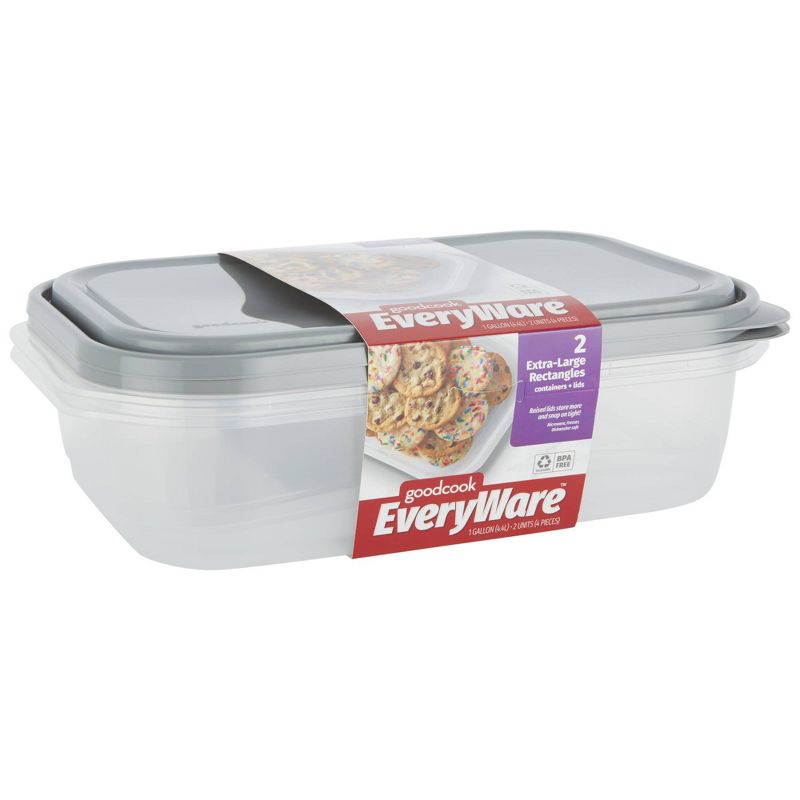 GoodCook EveryWare Rectangle 1 Gallon Food Storage Container - 2pk