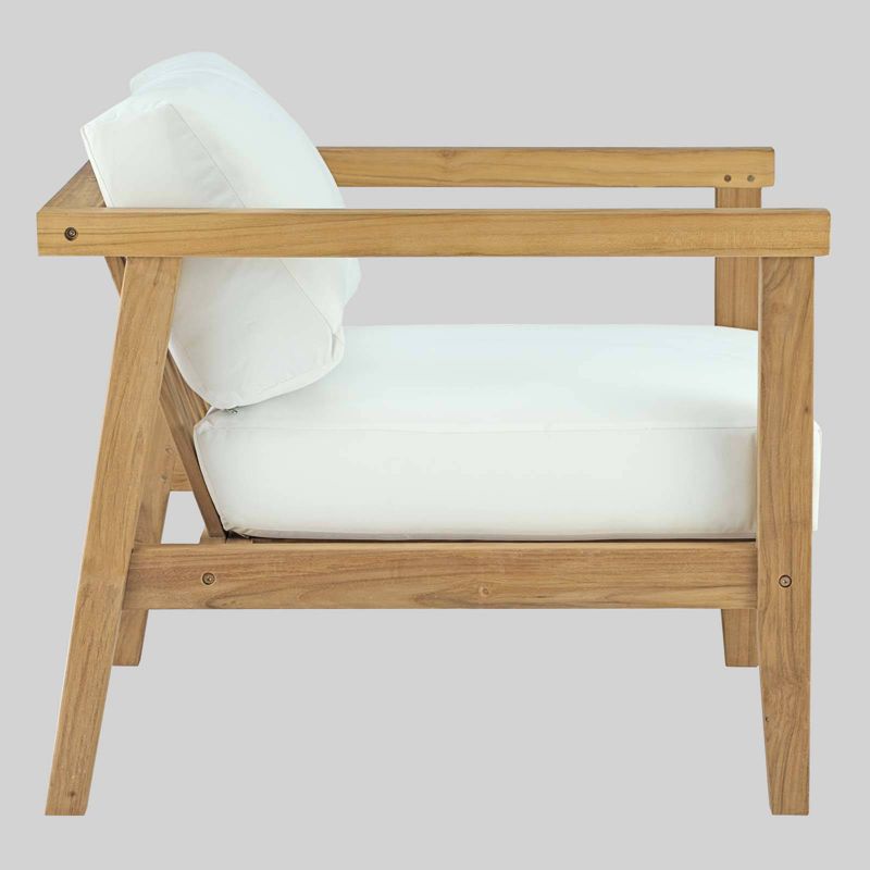 Bayport Teak Outdoor Patio Armchair - White - Modway