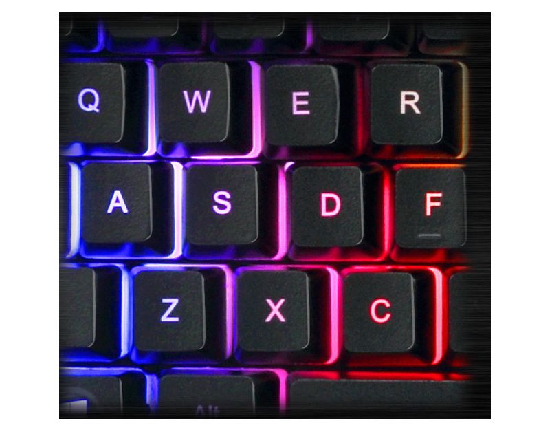 Adesso Gaming Illuminated Keyboard - Cable Connectivity - USB Interface - 104 Key - English (US) - Windows - Membrane Keyswitch - Black