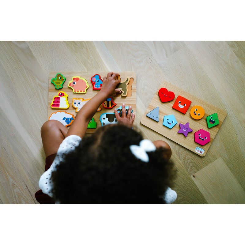 Chuckle & Roar Shapes & Animals Learning Puzzles - 2pk