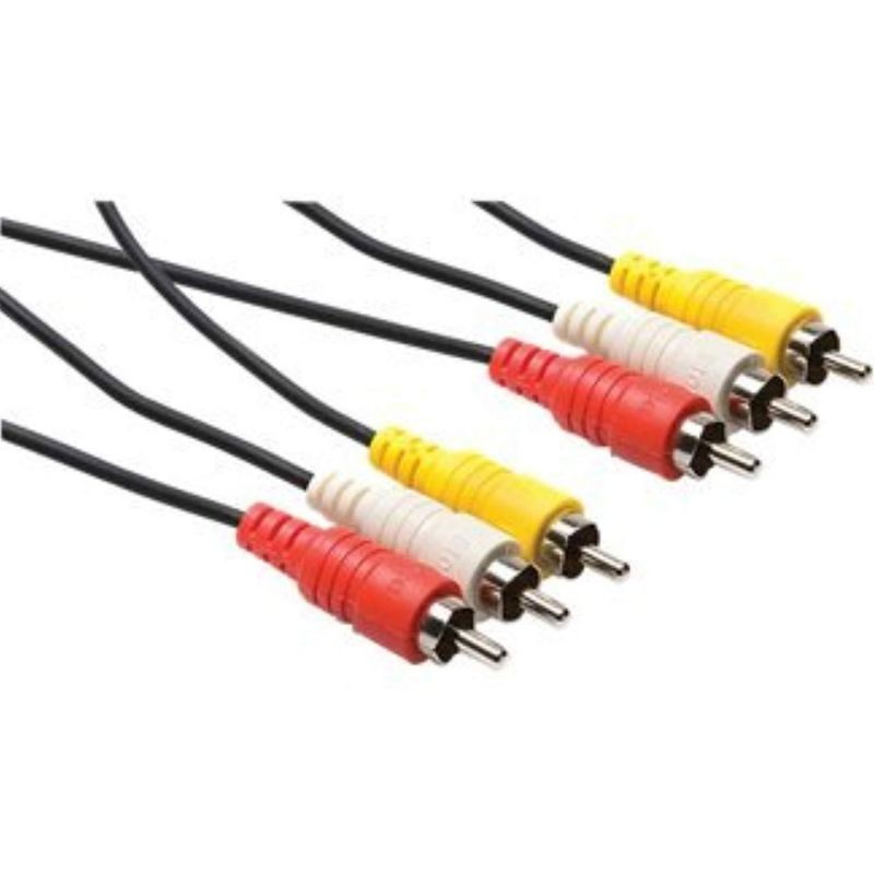 Hosa VRA302 6.6 ft Audio/Video Cable 3 RCA Male to 3 RCA Male YRW