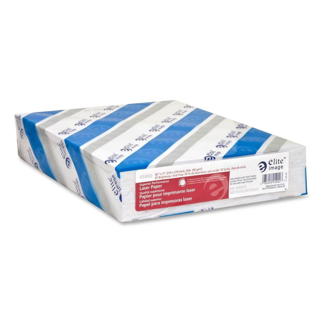 Elite Laser Paper 24 Lb 8-1/2" x 11" 97 GE/112 ISO 500 Sht/RM WE 45002