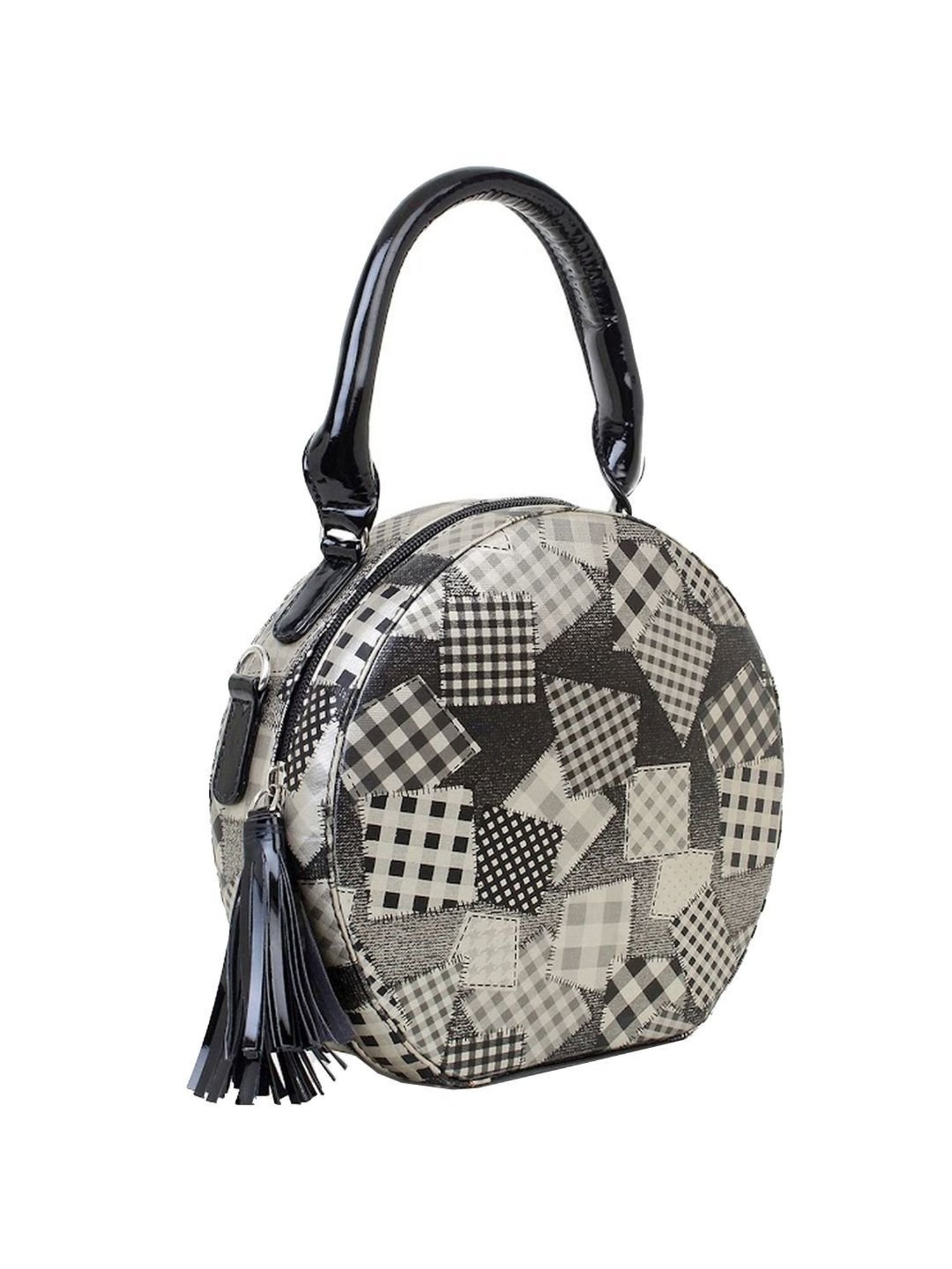 Spice Art Black Printed Medium Handbag