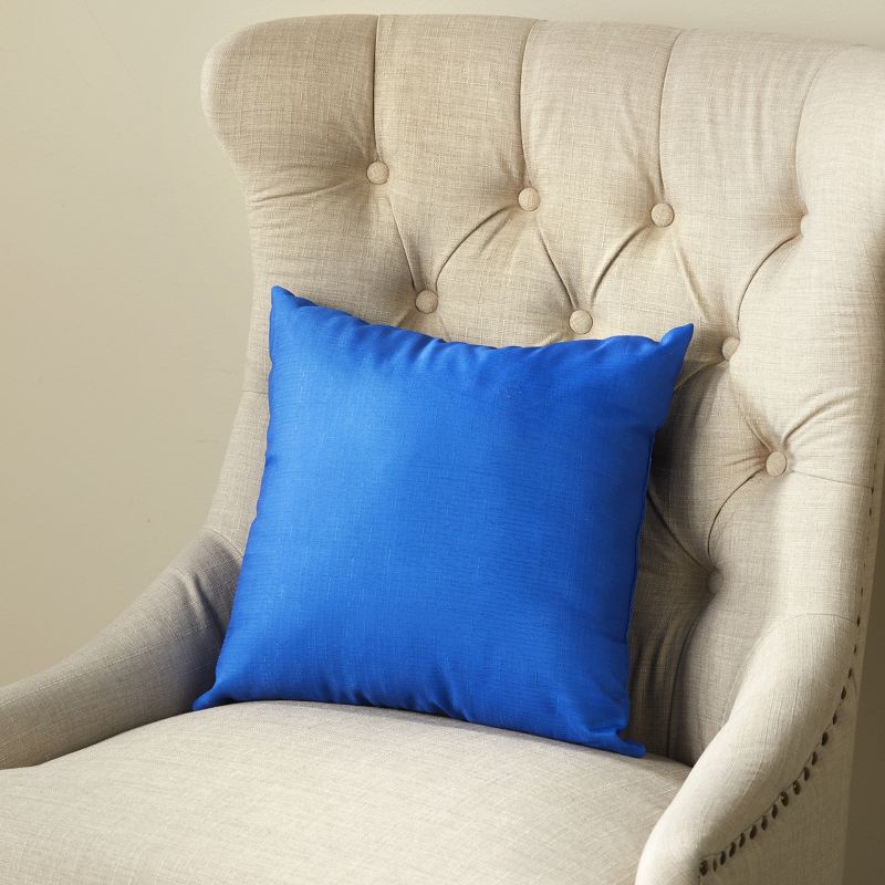 Lakeside Decorative Blue Slub Throw Pillow with Sewn Seam - 16" sq. Furniture Accent