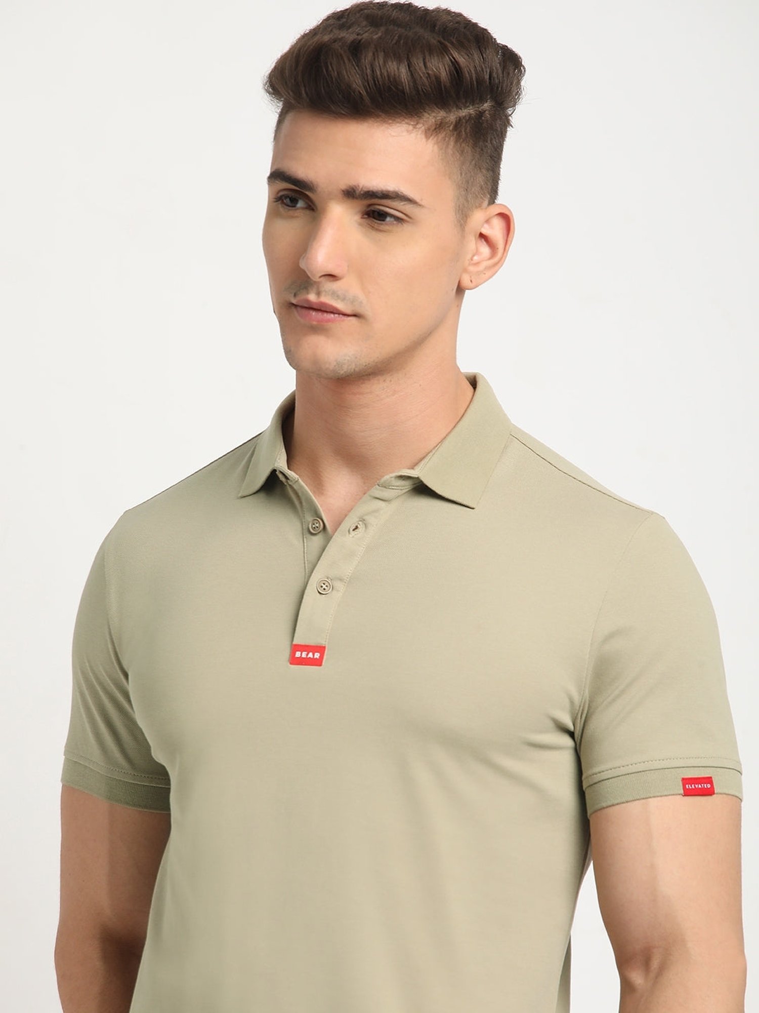 The Bear House Green Slim Fit Polo T-Shirt