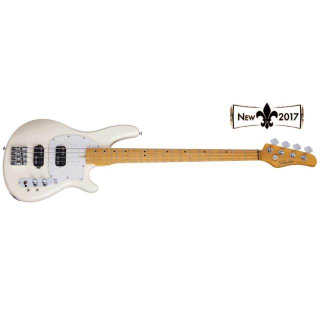 Schecter CV-4 Bass Electric Guitar, Maple Fretboard, Ivory #2492