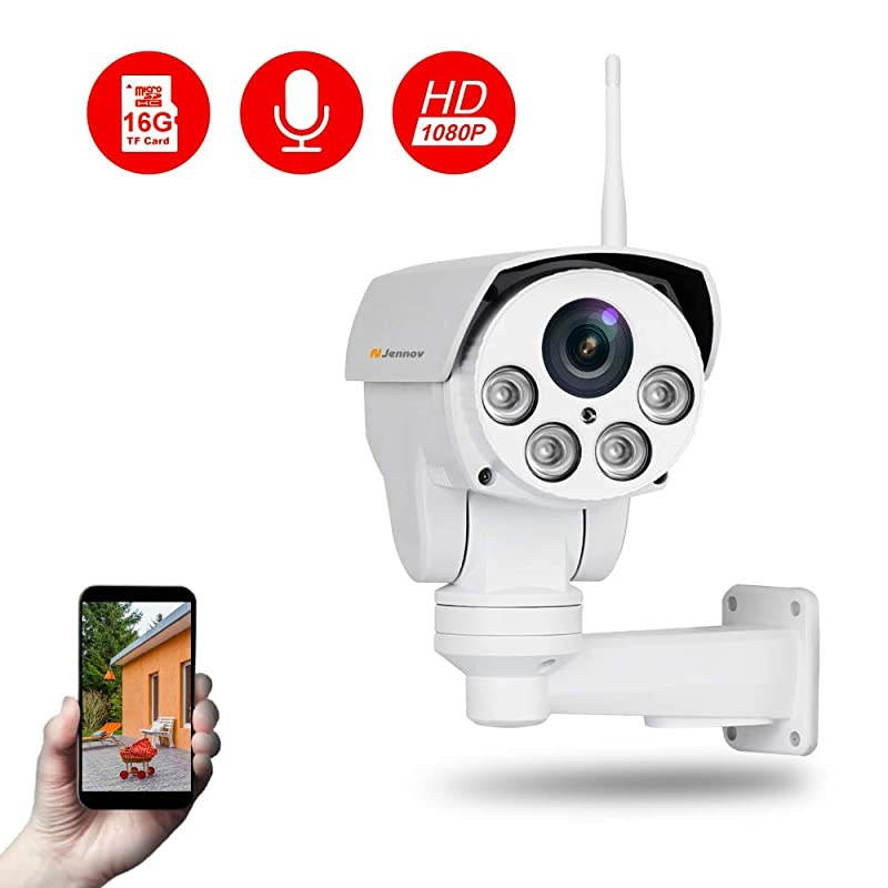 5MP PTZ Camera Outdoor with 32G SD Card, Home WiFi Security Camera Outdoor Wireless , HD IP Video Surveillance Camera, Audio Recording, IR Night Vision, Pan Tilt Zoom Human Motion Detection