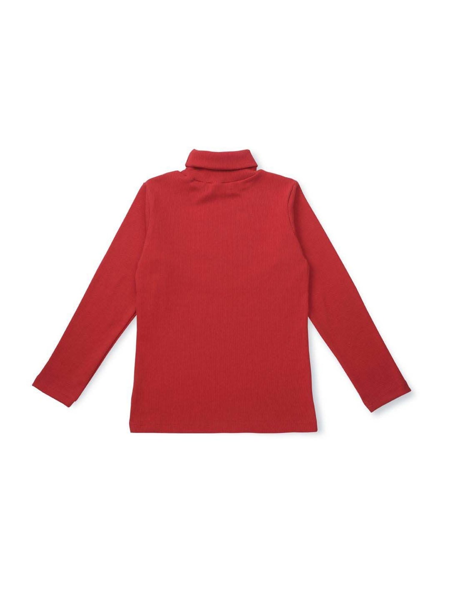Palm Tree Kids Red Cotton Regular Fit Full Sleeves Skivvy