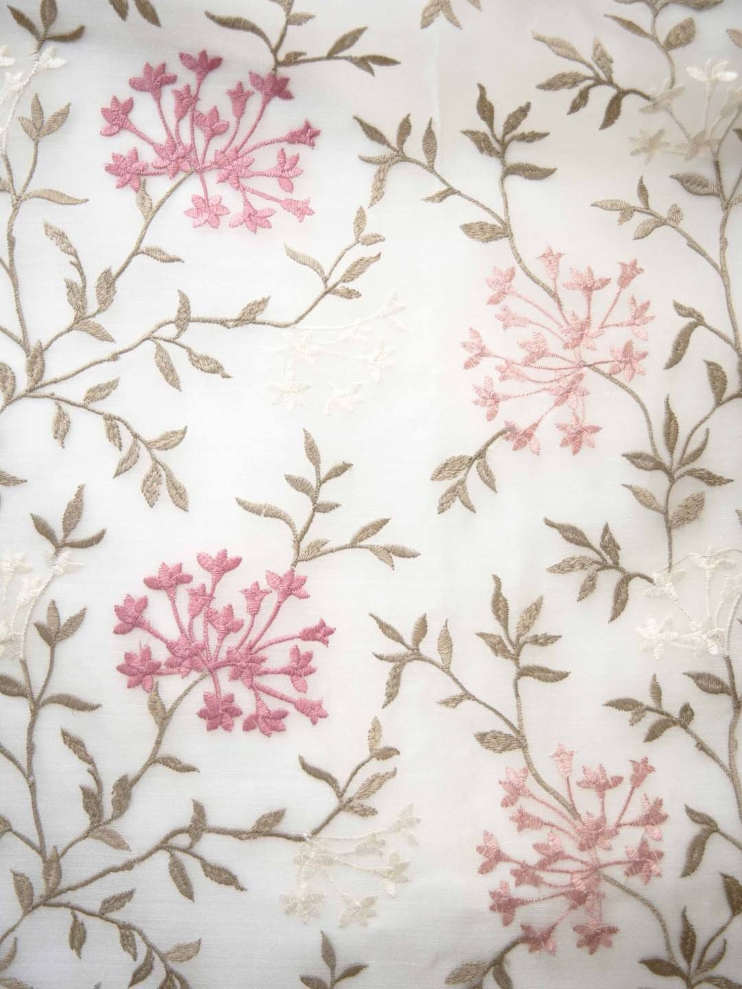 Ariana Beige & Pink Polyester 5 Ft Window Curtain - Single Piece